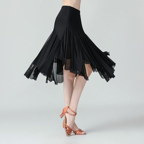 Elegant Ballroom Dance Skirts for Women Dancing Belly Dance Skirt Swing Waltz Salsa Latin Dance Skirts Flamenco Skirt in Kuwait
