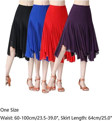 Elegant Ballroom Dance Skirts for Women Dancing Belly Dance Skirt Swing Waltz Salsa Latin Dance Skirts Flamenco Skirt in Kuwait