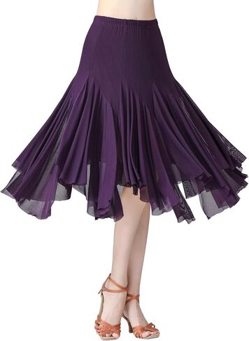 Elegant Ballroom Dance Skirts for Women Dancing Belly Dance Skirt Swing Waltz Salsa Latin Dance Skirts Flamenco Skirt in Kuwait