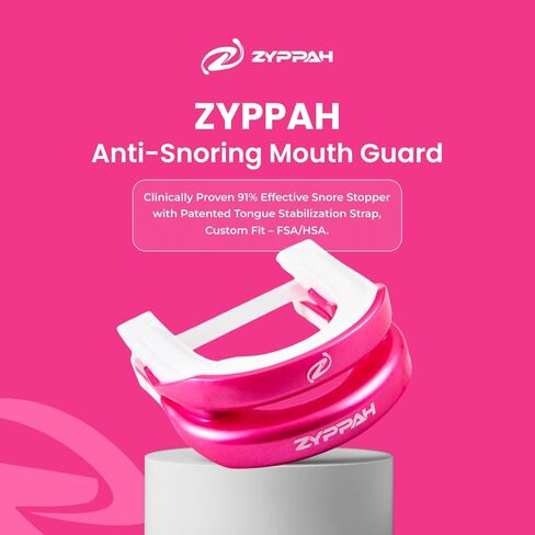 قطعة الفم الهجينة المضادة للشخير من ZYPPAH | واقي الفم لنوم أفضل - قطعة الفم مع حزام اللسان لوقف الشخير - قالب مخصص للفم - نوم سعيد - نوم جميل - 2.25 × 2.75 × 1 بوصة in Kuwait