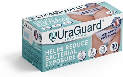 Bacteria Shield for Women, Protective Urethral Barrier for Dryness and Comfort, Ultra-Thin Shield for Use with Disposable Underwear and Briefs, Pack of 30 (Packaging May Vary) in Saudi Arabia
