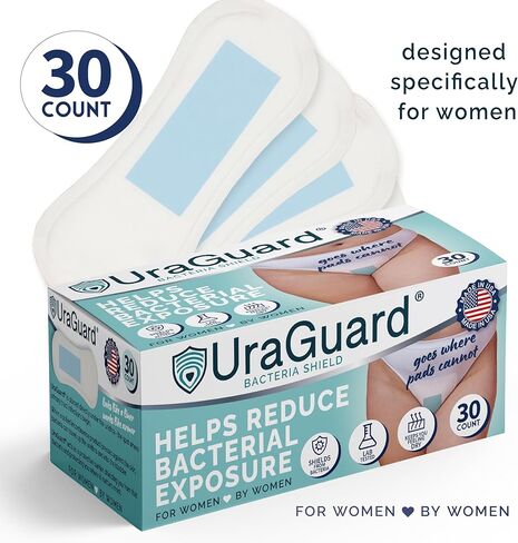 Bacteria Shield for Women, Protective Urethral Barrier for Dryness and Comfort, Ultra-Thin Shield for Use with Disposable Underwear and Briefs, Pack of 30 (Packaging May Vary) in Saudi Arabia