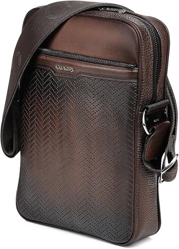 Cuadra Messenger Bag in Genuine Bovine Leather for Men Brown in Saudi Arabia