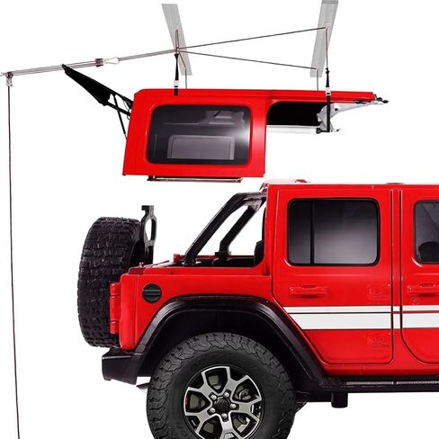 Hardtop Anti-Fall Removal Lift for 2 & 4 Door Jeep Wrangler JL, JK, TJ | Roof Box, Kayak & Garage Ceiling Storage Hoist | Supports 8-16 ft Ceilings, Comes with 6 T Knobs, Easy for One Person to Use in Kuwait