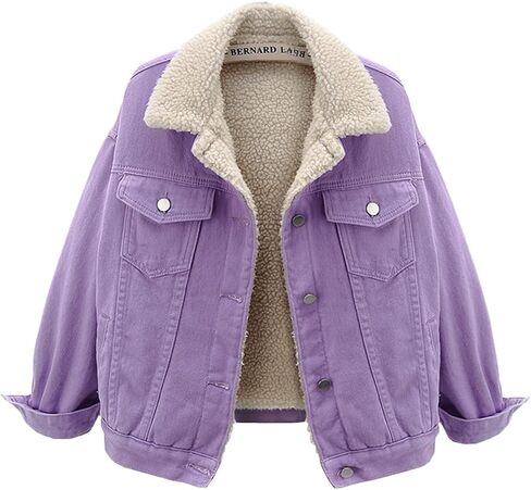 معطف جينز قصير فضفاض للنساء من Only Faith بلون الحلوى بالإضافة إلى المخمل المخملي in Saudi Arabia