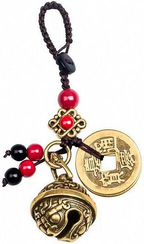 Chinese Good Luck Charm,Feng Shui Bell Keychain,The God of Wealth Statue Keychain,Lucky Horse Key Ring with Feng Shui in Saudi Arabia