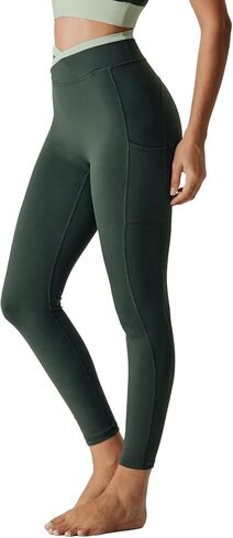 BERLOOK Leggings with Pockets for Women Buttery Soft Tight Pants Tummy Control 25 Inches High Waist Workout in Saudi Arabia