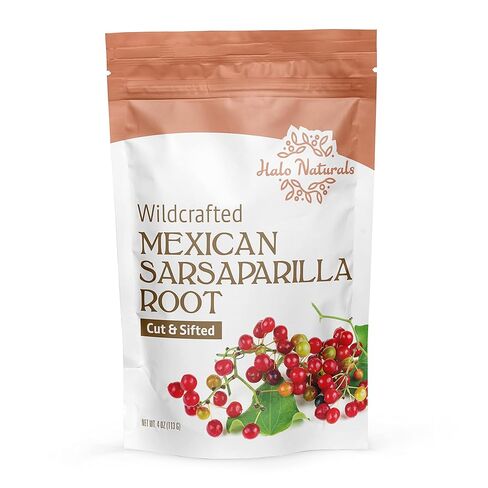 جذر نبات السارساباريلا (المكسيكي) المقطوع والمخلوط بطريقة Wildcrafted، 4 أونصات (Smilax Medica) | كيس قابل للإغلاق| معبأة في الولايات المتحدة الأمريكية (عبوة من قطعة واحدة) in Saudi Arabia
