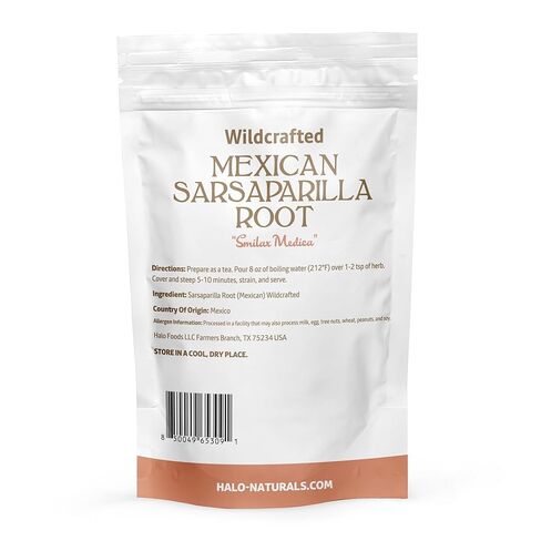 جذر نبات السارساباريلا (المكسيكي) المقطوع والمخلوط بطريقة Wildcrafted، 4 أونصات (Smilax Medica) | كيس قابل للإغلاق| معبأة في الولايات المتحدة الأمريكية (عبوة من قطعة واحدة) in Saudi Arabia