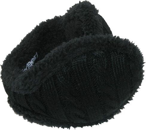 180s Women's Cable Knit Ear Warmers, Black in Saudi Arabia