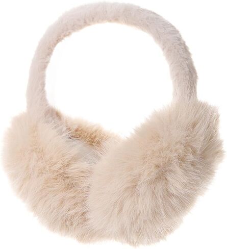 GOKTOW Womens Winter Fuzzy Earmuffs - Foldable Soft Faux Fur Ear Warmers,Cute Ear Covers for Skiing Skating Hiking in Saudi Arabia