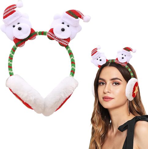 عيد الميلاد غطاء للأذنين لطيف الكرتون سانتا ثلج الدب EIK الأذن دفئا عقال الأذن يفشل يغطي لفصل الشتاء زي حفلة أغطية الرأس in Kuwait