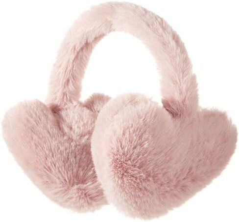 Niction Plush Heart Shaped Ear Muffs for Women Solid Windproof Winter Ear Warmer Covers Soft Fuzzy Earmuffs Cold Weather in Saudi Arabia