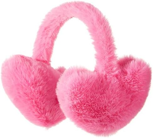 Niction Plush Heart Shaped Ear Muffs for Women Solid Windproof Winter Ear Warmer Covers Soft Fuzzy Earmuffs Cold Weather in Saudi Arabia