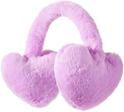 Niction Plush Heart Shaped Ear Muffs for Women Solid Windproof Winter Ear Warmer Covers Soft Fuzzy Earmuffs Cold Weather in Saudi Arabia