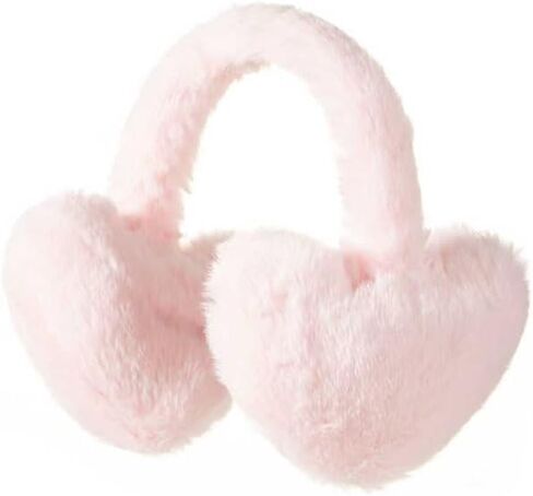 Niction Plush Heart Shaped Ear Muffs for Women Solid Windproof Winter Ear Warmer Covers Soft Fuzzy Earmuffs Cold Weather in Saudi Arabia