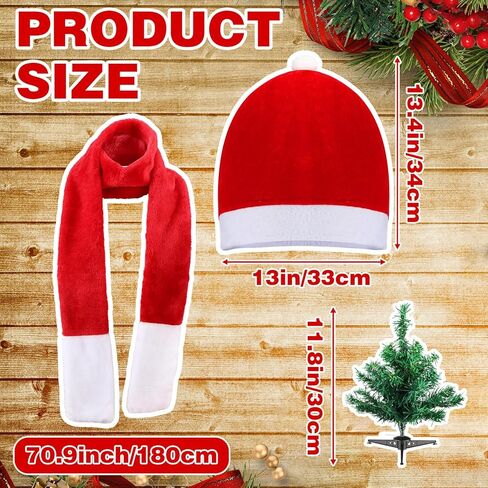 3 Pcs 7.4ft Sasquatch Christmas Costume Set Santa Scarf Hat Mini Christmas Tree Set for Garden Lawn Outdoor Xmas Decoration for 7.4ft Sasquatches Oversized Costume (Sasquatch Not Included) in Saudi Arabia