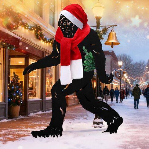 3 Pcs 7.4ft Sasquatch Christmas Costume Set Santa Scarf Hat Mini Christmas Tree Set for Garden Lawn Outdoor Xmas Decoration for 7.4ft Sasquatches Oversized Costume (Sasquatch Not Included) in Saudi Arabia