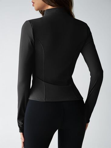 Fisoew Womens Long Sleeve Workout Jackets Zip Up UPF 50+ Lightweight Slim Athletic Running Hiking Gym Shirts Tops in Saudi Arabia