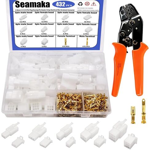 432pcs Automotive Electrical Wire Connectors Kit 2.8mm 2 3 4 6 9 Pin Automotive Electrical Wire Male Female Socket Plug and Pin Header Crimp Wire Terminals Connector Assortment Kit O-P-029-kit in Saudi Arabia