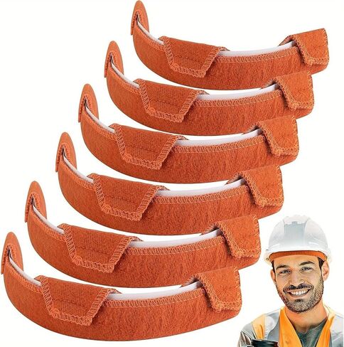 Helmet Sweatband, 6pcs/Set Cotton Hard Hat Liner Antiperspirant Belt Hard Hat Welding Sweat Band Air Cushion Sweatband Helmet Comforter Pad Replacement Safety Helmets Sweatbands in Saudi Arabia