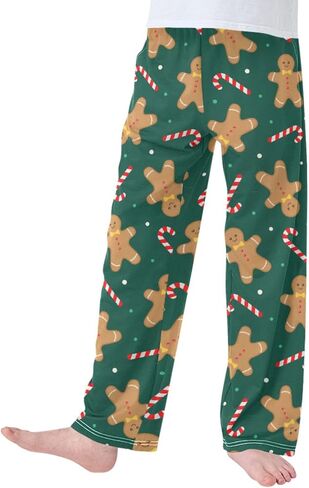 Pigsaly Boys' Pants Christmas Gingerbread Man Long Bottoms Whiter Red Candy Cane Jogger Pants Elastic Waist Trousers S in Saudi Arabia