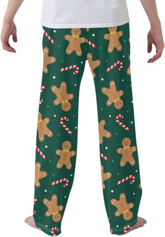 Pigsaly Boys' Pants Christmas Gingerbread Man Long Bottoms Whiter Red Candy Cane Jogger Pants Elastic Waist Trousers S in Saudi Arabia