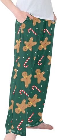 Pigsaly Boys' Pants Christmas Gingerbread Man Long Bottoms Whiter Red Candy Cane Jogger Pants Elastic Waist Trousers S in Saudi Arabia