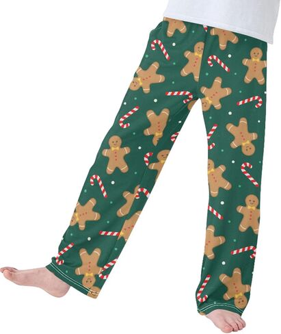 Pigsaly Boys' Pants Christmas Gingerbread Man Long Bottoms Whiter Red Candy Cane Jogger Pants Elastic Waist Trousers S in Saudi Arabia
