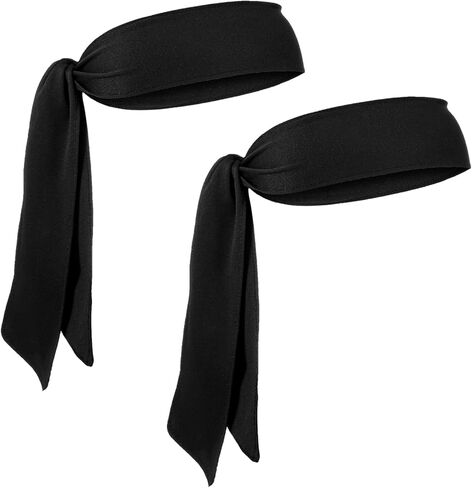 2 Pcs Sport Tie Headbands, Sweatband Sport Headband for Men Women, Adjustable Tie Sweat Headband & Bandana for Basketball, Softball, Running, Workout, Yoga, Volleyball, Karate, Tennis in Saudi Arabia