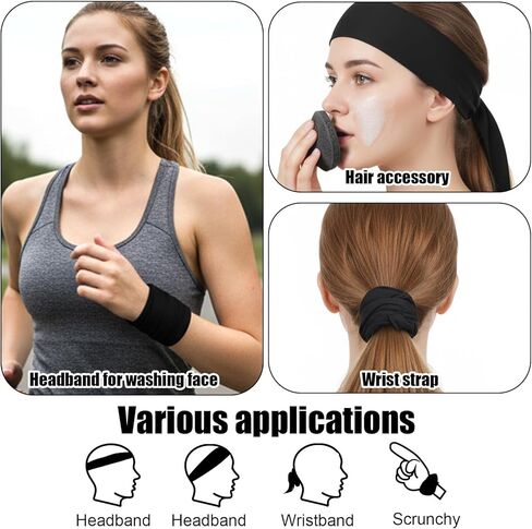 2 Pcs Sport Tie Headbands, Sweatband Sport Headband for Men Women, Adjustable Tie Sweat Headband & Bandana for Basketball, Softball, Running, Workout, Yoga, Volleyball, Karate, Tennis in Saudi Arabia