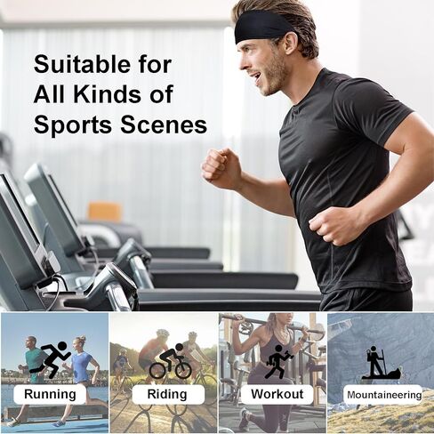 5 Pack Sports Headbands for Running, Cycling, Basketball, Football and Yoga, Men's and Women's Hairbands in Saudi Arabia