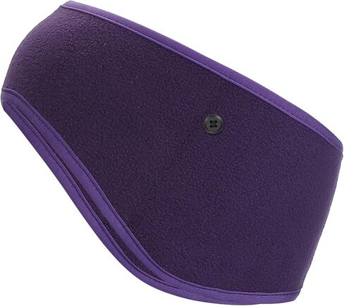 PATIKIL Ear Warmer Headband, Polar Fleece Ear Warmer Winter Stretchy Running Sweatband with Buttons for Jogging in Saudi Arabia
