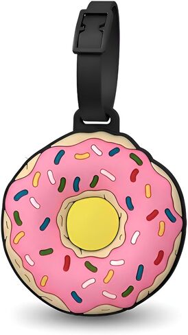 Luggage Tags Cute Anime Cartoon Animal Food Colorful Silicone ID Tags for Suitcases Bags Travel Perfect for Teens Adults (Doughnut) in Kuwait