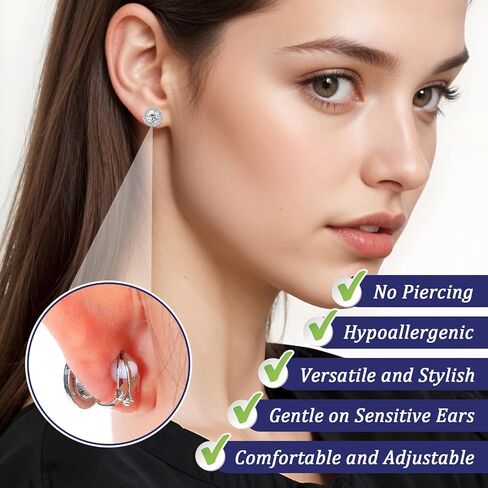Rhinestone Earrings 3 Pairs Round Shaped Acrylic Stone Inside Crystal Halo Stud Earrings for Dance Competitions Stage Opera Performance Wedding Earring Jewelry (Silver) in Saudi Arabia