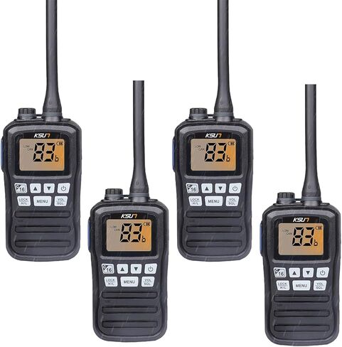 Handheld Two-Way VHF Marine Radio IPX7 Waterproof,LED Screen,10 NOAA Weather Channels,Flashing Light,Falling Water Alarm KSUN P25 in Kuwait