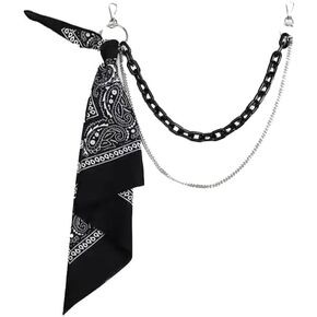 Pants Chain, Emo Chains for Pants with Bandana, Acrylic Layered Waist Chains for Men Women, Fit for Hip Hop Pocket Pants Rapper Rock Alternative Accessories in Kuwait