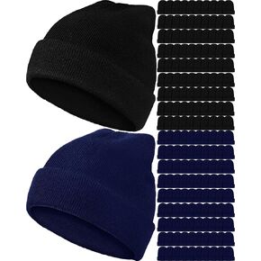 Jecery 180 قطعة قبعات شتوية كبيرة الحجم للتبرع بالمشردين للجنسين قبعات حرارية دافئة قابلة للتمدد قبعات محبوكة دافئة للكبار in Kuwait