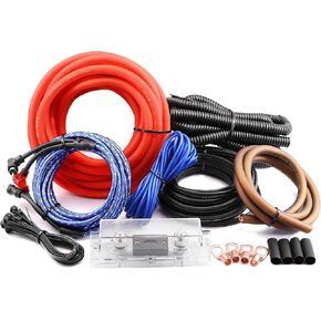 0 Gauge amp Wiring kit,Car Audio Amplifier Installation Wiring Systems KIT,Make Connections and Brings Power to Your Radio,subwoofer Wiring kit in Kuwait