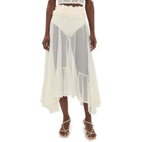 Ivory Floral Mesh Mini Skirt by JARDIN DE LU in Kuwait