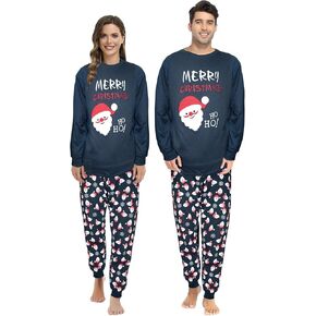 GRPSKCOS Couple Christmas Pajamas Set Matching Xmas Santa Claus PJs Holiday Sleepwear Festival Nightwear for Men Women in Saudi Arabia