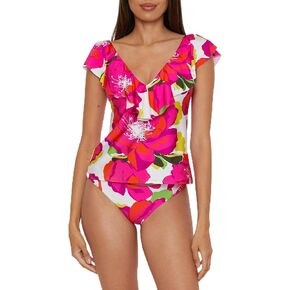 Trina Turk Womens Ruffle Plunge Tankini, V-Neck, Casual, Swimsuit Tops for Women in Kuwait