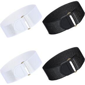 Bremorou 2 Park Sleeve Garters For Men, Elastic Black Arm Band Sleeve Garters Adjustable Armband Stretchy Adjustable Anti-Slip Shirt Long Sleeve Holders Armband For Men 1920s Accessories（Black、White） in Saudi Arabia