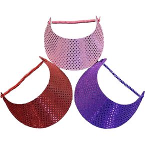Coil Foam Visor 3 Pack: 1 Purple Sequin, 1 Red Hat,1 Pink Sequin in Saudi Arabia