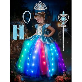 Princess Dress Up for Girls, RGB LED Light Up Syncs Music App Control, Toddler Princess Dress Up Halloween Costume in Saudi Arabia