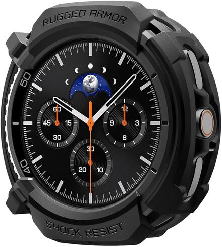 Spigen Rugged Armor Designed for Samsung Galaxy Watch Ultra Case Durable TPU Case for Galaxy Watch Ultra 47mm (2024) - Matte Black in Saudi Arabia