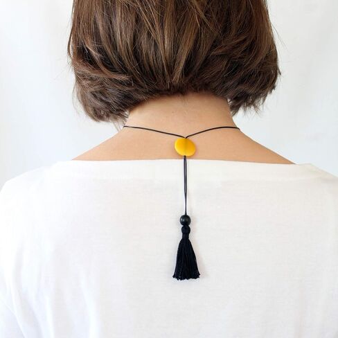 Coins Tagua Necklace in Yellow, Gray and Black Handmade in Saudi Arabia