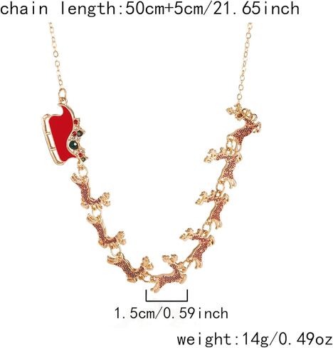 Christmas Necklace Earrings Set, Festive Jingle Bells & Glitter Christmas Light Pendant Statement Jewelry for Xmas Holiday Party in Saudi Arabia