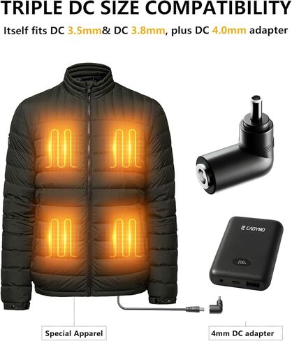 Heated Vest Battery Pack 7.4V/5V 10000mAh, Ultra-Light Battery Pack with LED Display, DC/USB-A/Type-C PD Output, Compatible with ORORO Venustas Heated Jackets, Vests & Gloves in Saudi Arabia