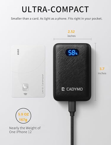 Heated Vest Battery Pack 7.4V/5V 10000mAh, Ultra-Light Battery Pack with LED Display, DC/USB-A/Type-C PD Output, Compatible with ORORO Venustas Heated Jackets, Vests & Gloves in Saudi Arabia